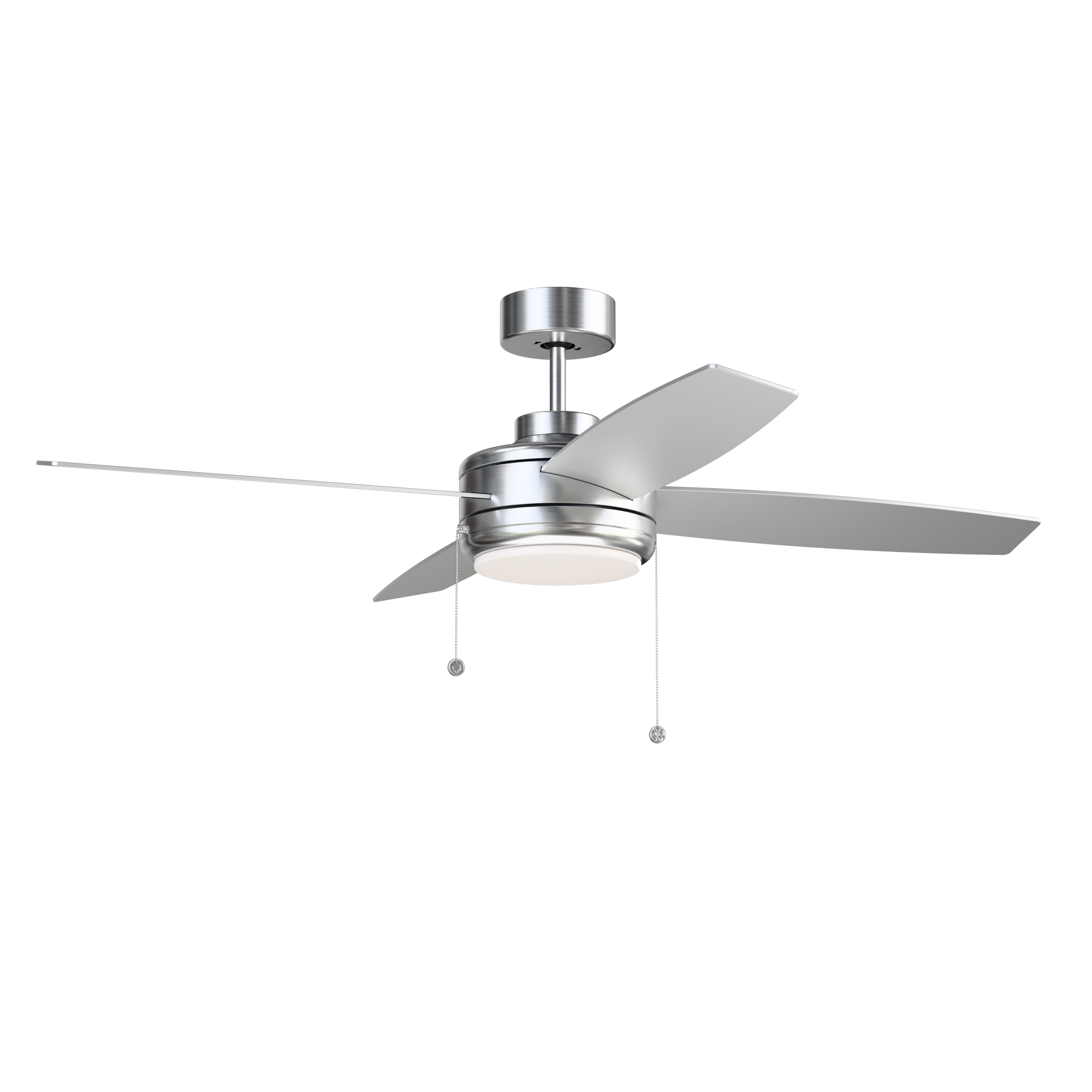 52" 4 Straight Blade Indoor Ceiling Fan with Integrated LED - Brushed Nickel