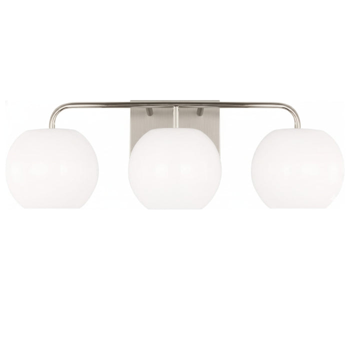 3 Light 20" Curved Bathroom Vanity Light - Brushed Nickel