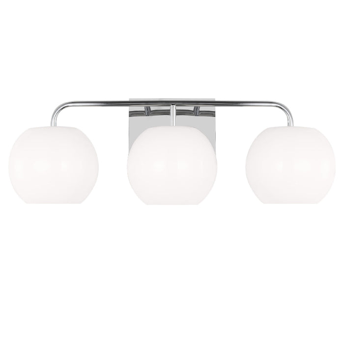 3 Light 20" Curved Bathroom Vanity Light - Chrome