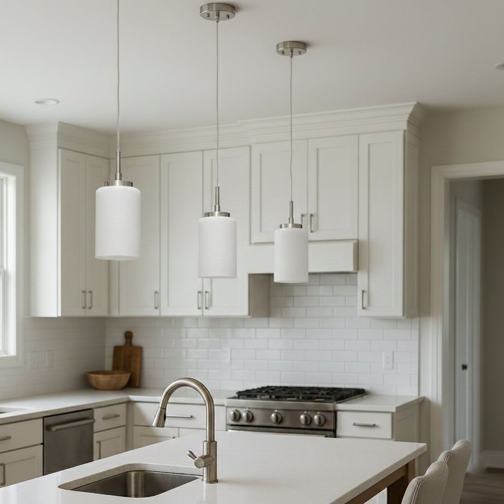 Cylinder Shade, 4x6" Pendant Light, Brushed Nickel