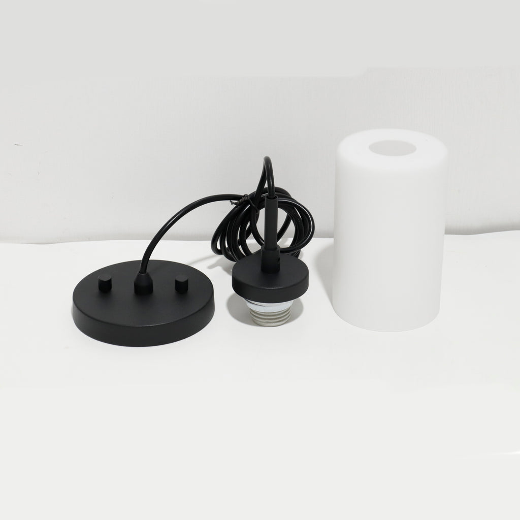 Cylinder Shade, 4x6" Pendant Light, Black