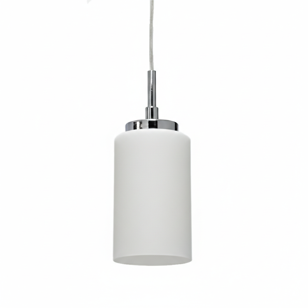 Cylinder Shade, 4x6" Pendant Light, Chrome Plated