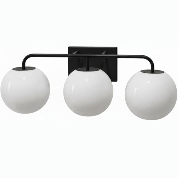 3 Light 20" Curved Bathroom Vanity Light - Black