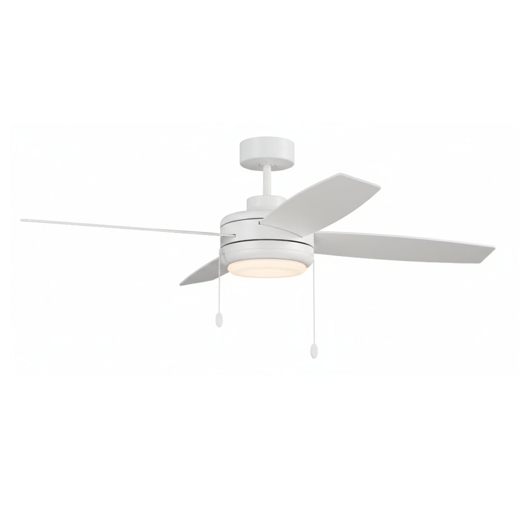 52" Indoor Ceiling Fan with Integrated LED Light - White