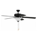 52" Indoor Ceiling Fan with (2) Lights - Black