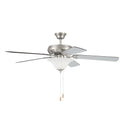 52" Indoor Ceiling Fan with (2) Lights - Brushed Nickel