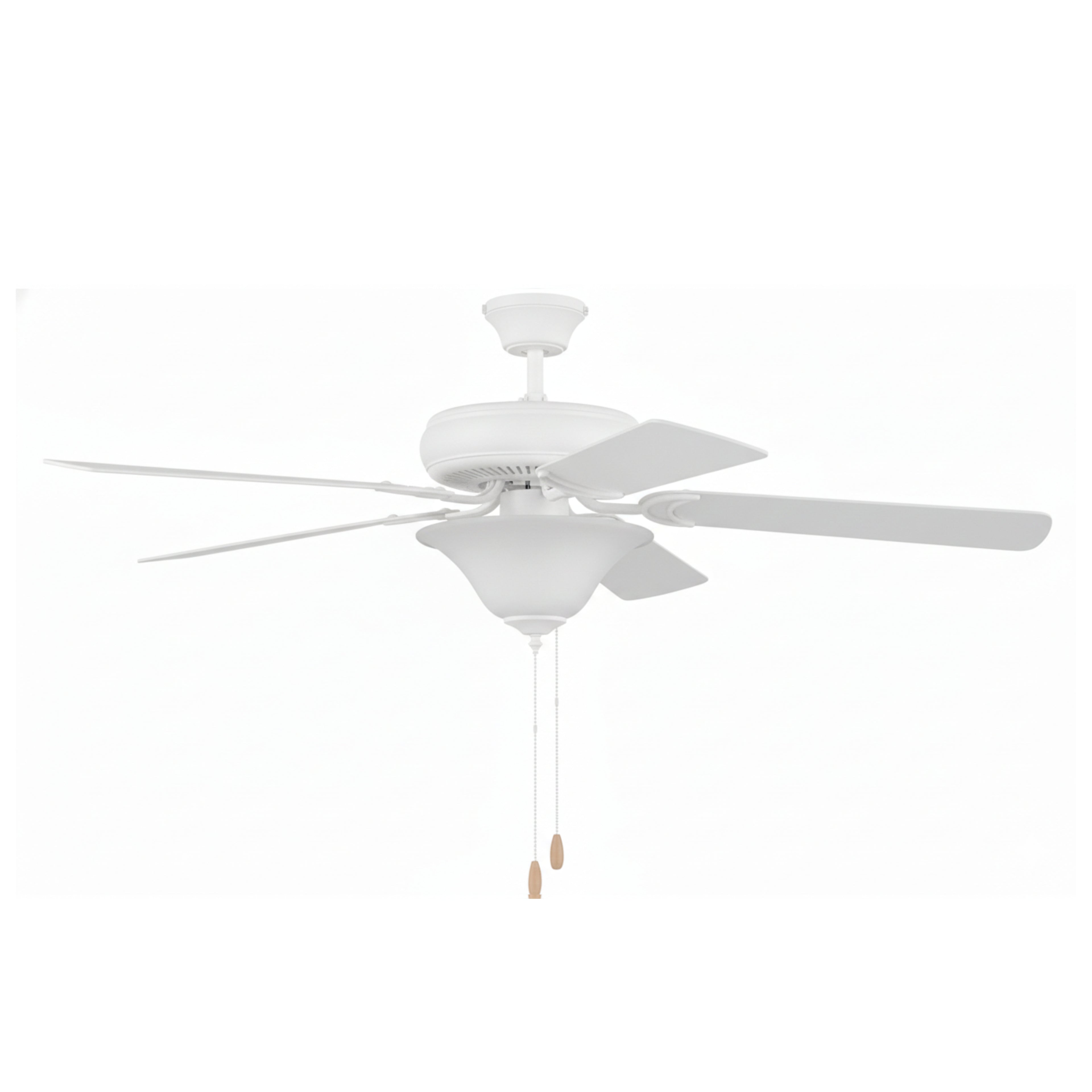 52" Indoor Ceiling Fan with (2) Lights - White