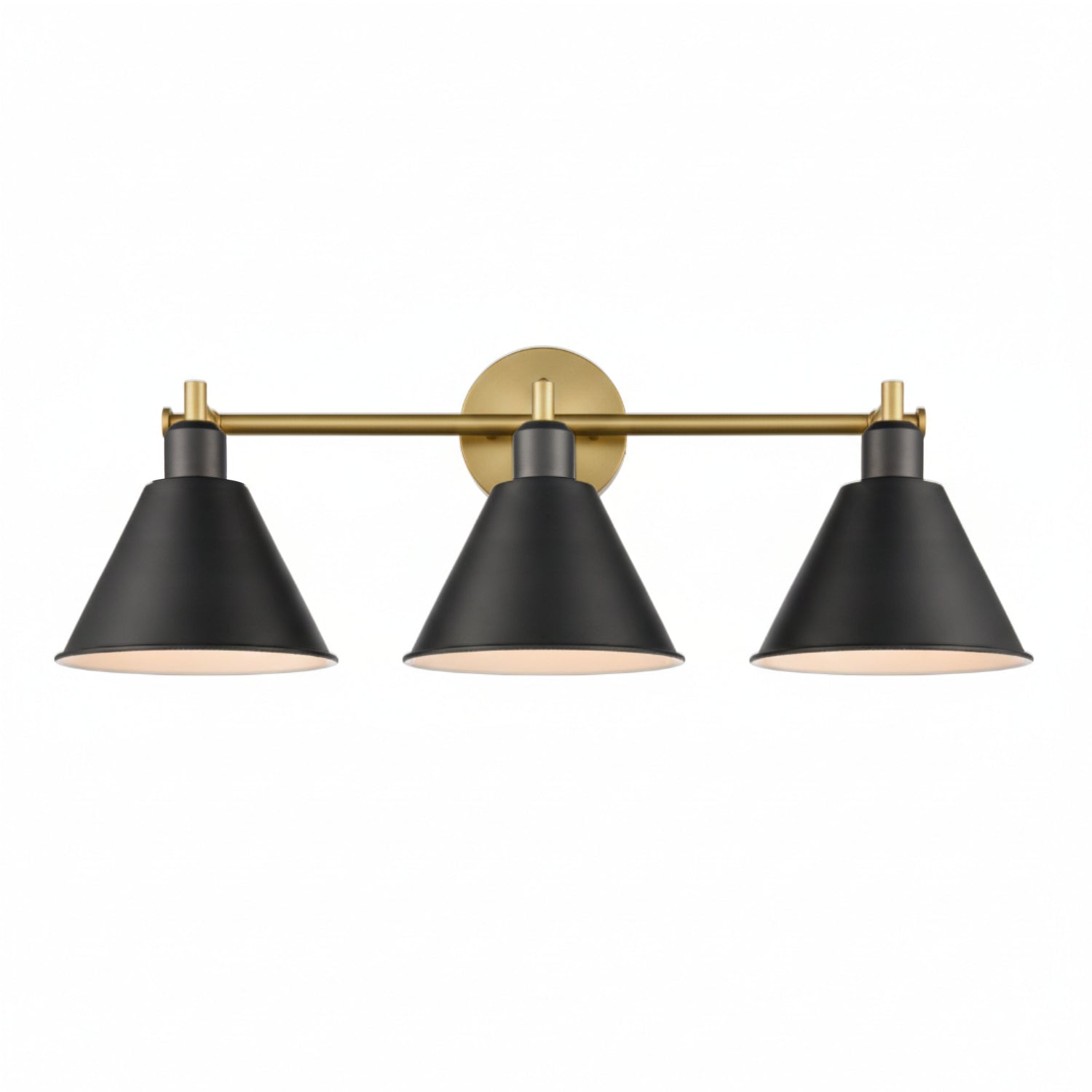 3 Light 27" Straight Bathroom Vanity Light - Black Brass