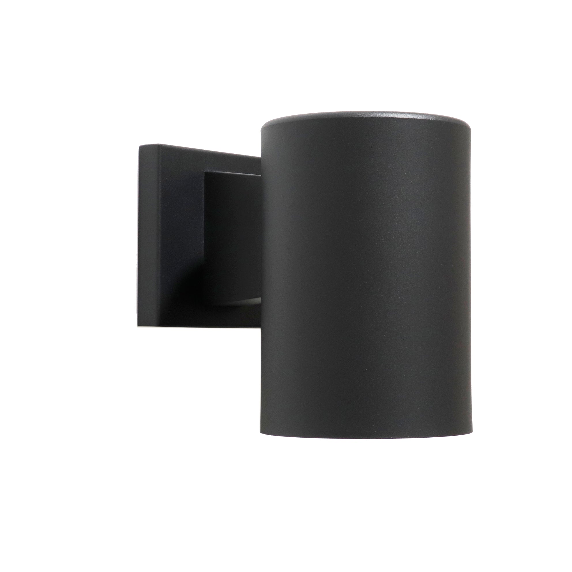 Cylinder Outdoor Wall Sconce, 5 inch Diameter, Black
