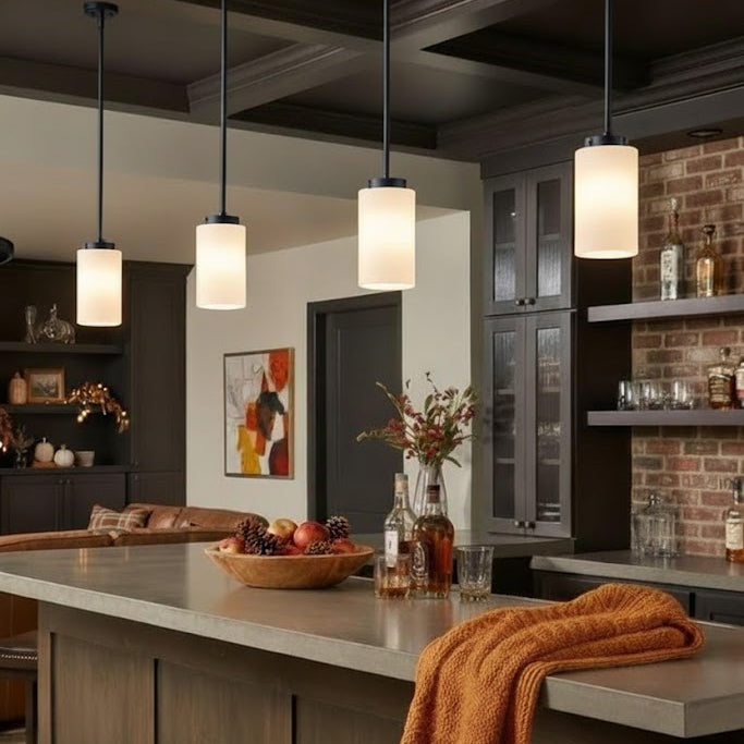 Cylinder Shade, 4x6" Pendant Light, Black